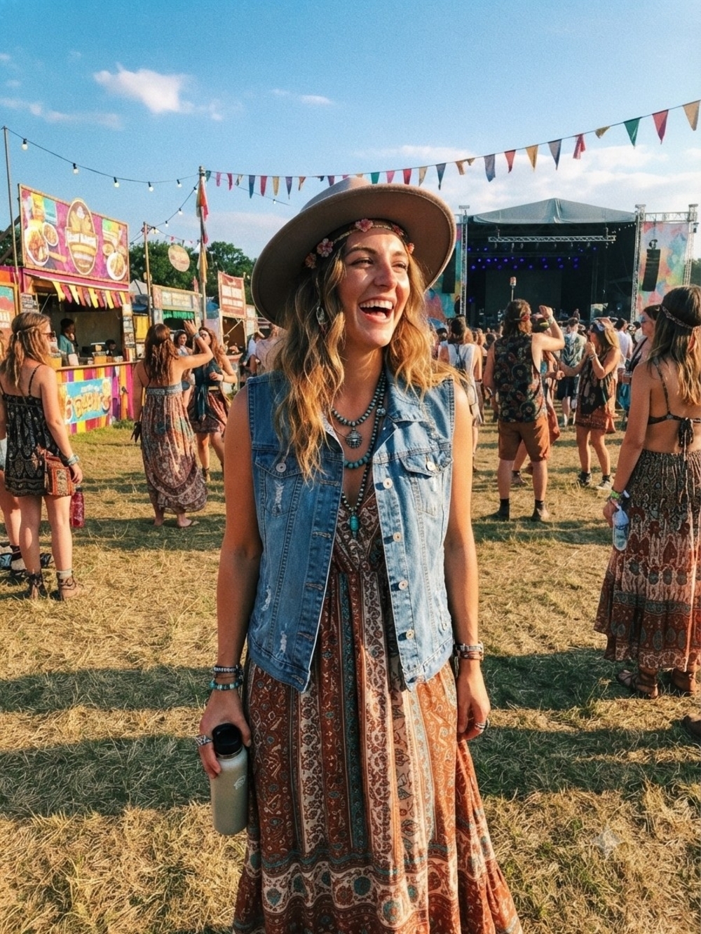Women's Light Blue Denim Vest – Casual Sleeveless Layering